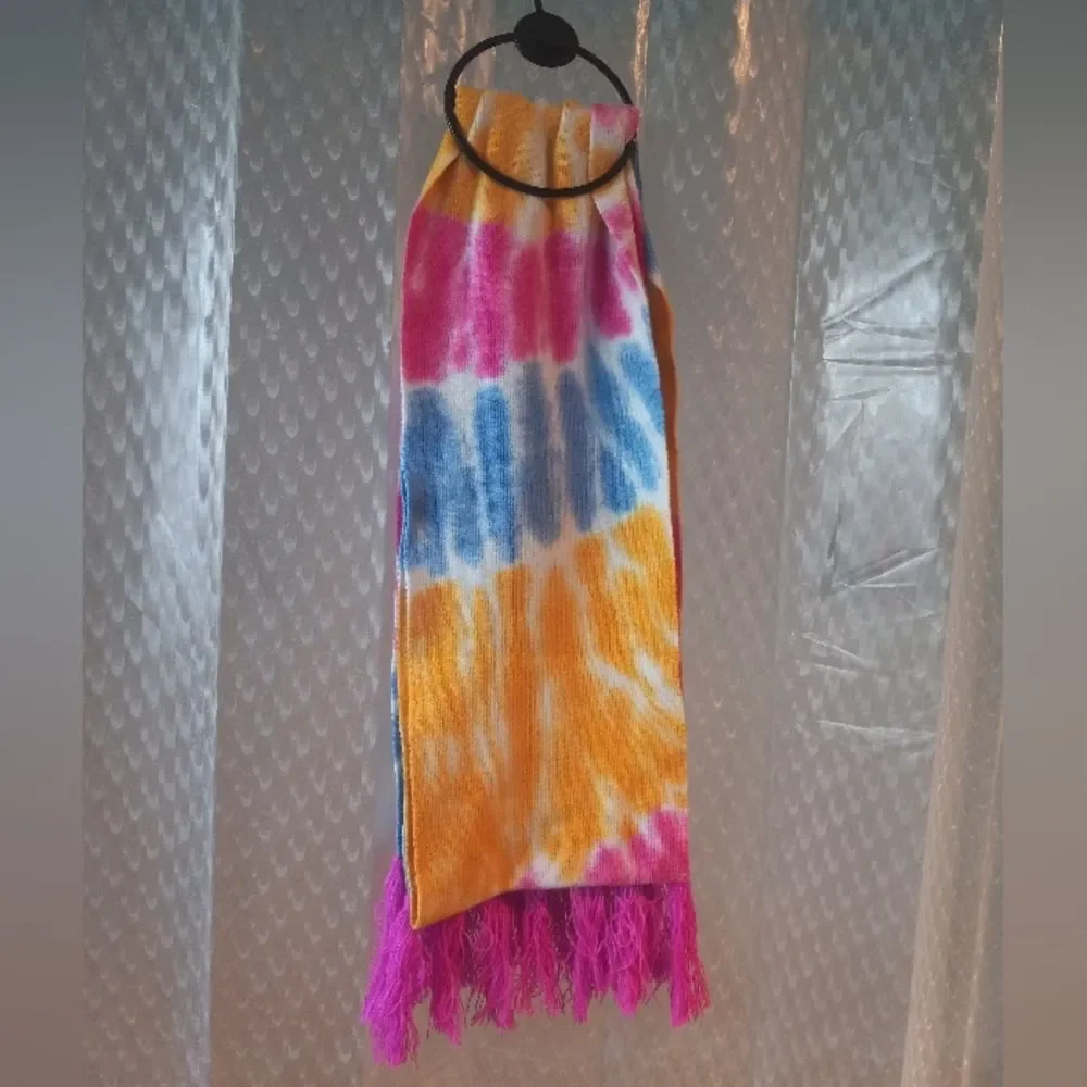 NWOTScooby Doo Mystery Machine Tie Dye All Over Scarf With Tassels Adult Unisex
